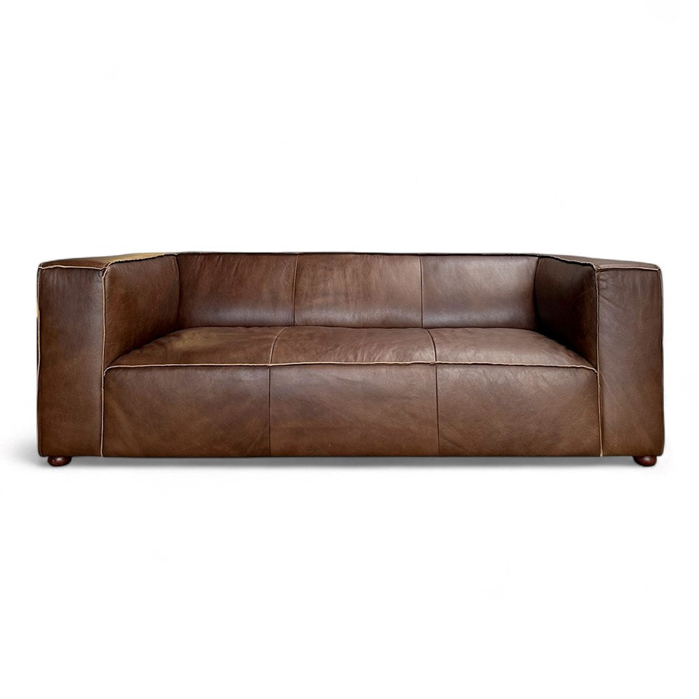 The Cuban Leather Sofa - Mexico Brown