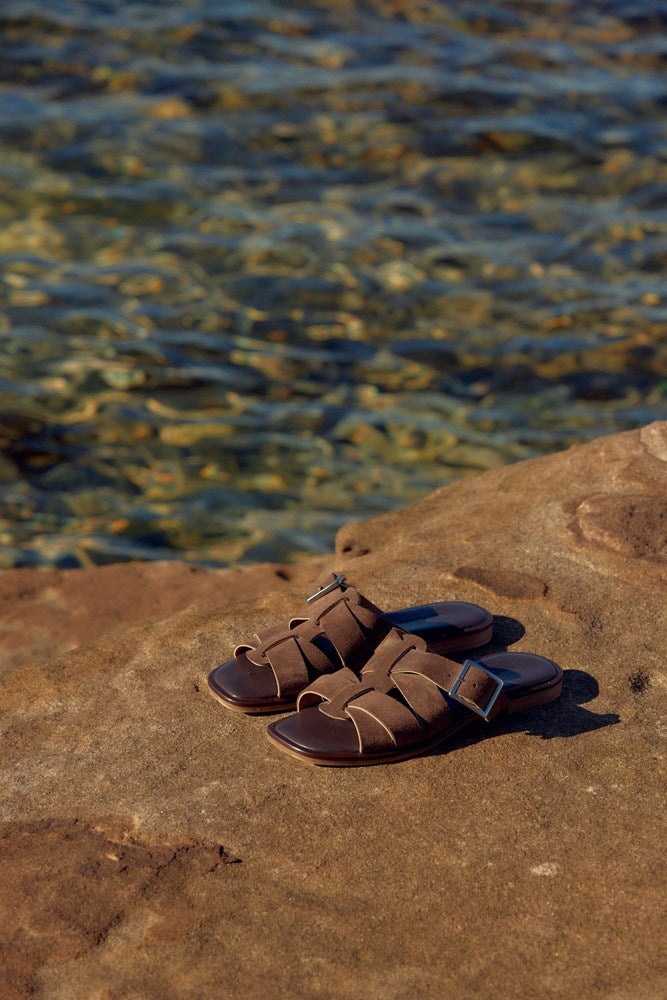 Estilo Emporio-Thierry Slide - Coffee-Shoes-st-barts-brisbane-goldcoast-cabarita-southport