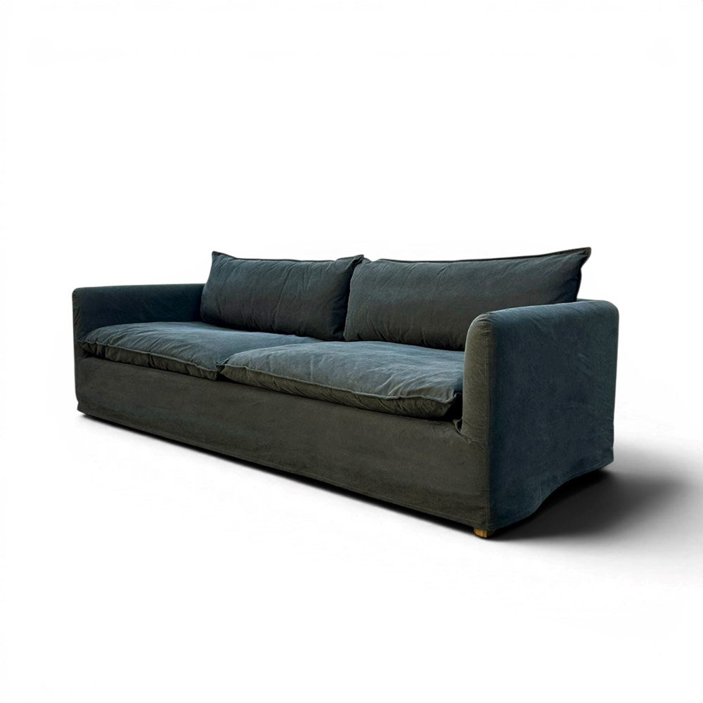 Thin Arm Sofa - 2.3m ( 2 Seater) Charcoal Canvas