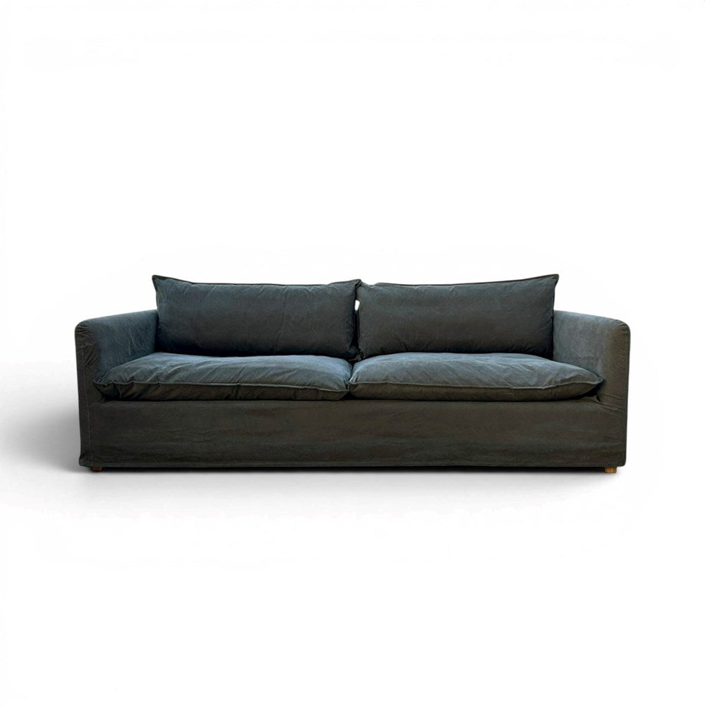 Thin Arm Sofa - 2.3m ( 2 Seater) Charcoal Canvas