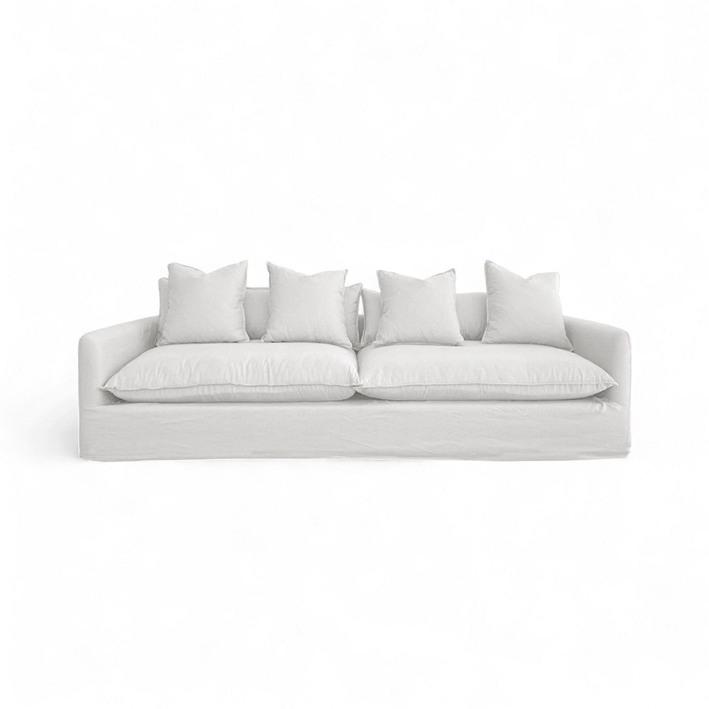 Thin Arm Sofa - 2.3m ( 2 Seater) - White Canvas