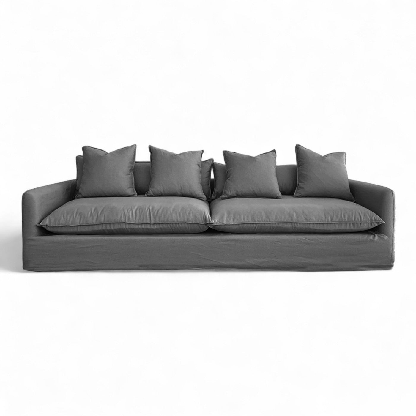 Thin Arm Sofa - 2.8m (3 Seater) - Dark Grey Canvas