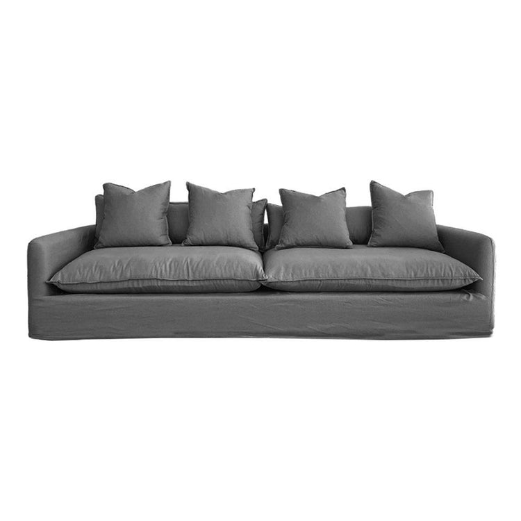 Thin Arm Sofa - 2.8m (3 Seater) Dark Grey Canvas