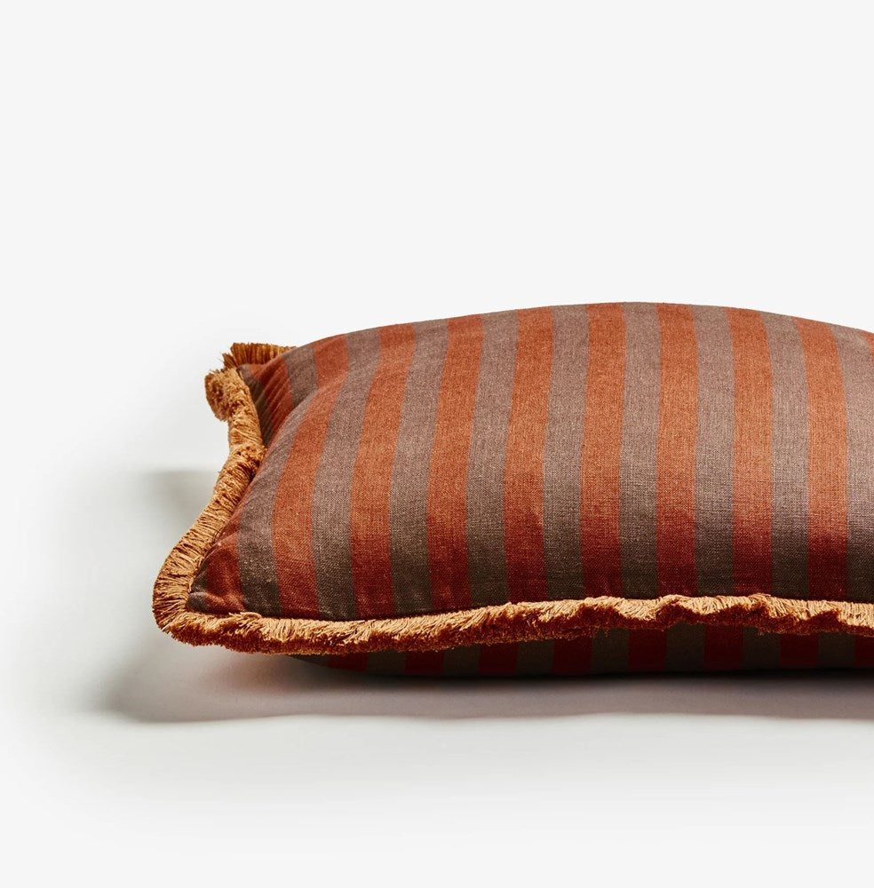 Thin Stripe Cushion - Chocolate