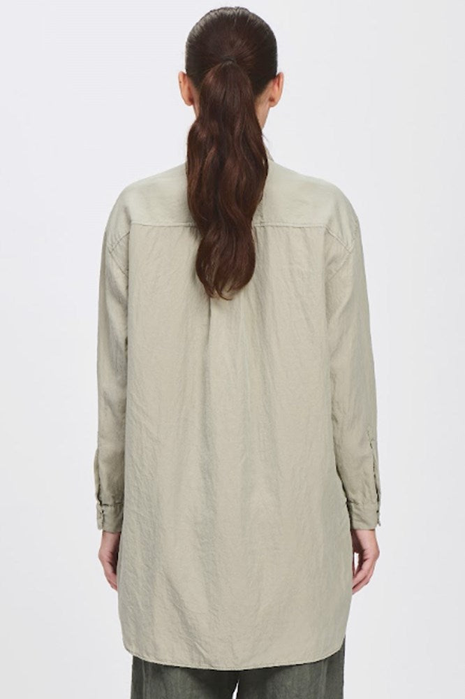 Long Sleeve Silk Blend Shirt - Khaki - Transit