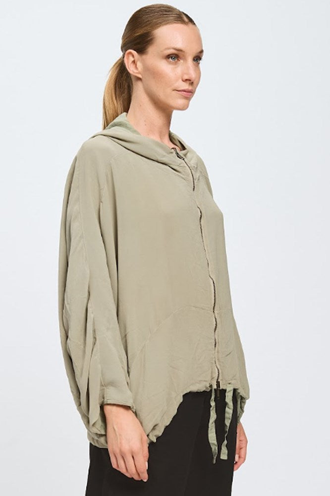 Silk Blend Jacket - Khaki - Transit