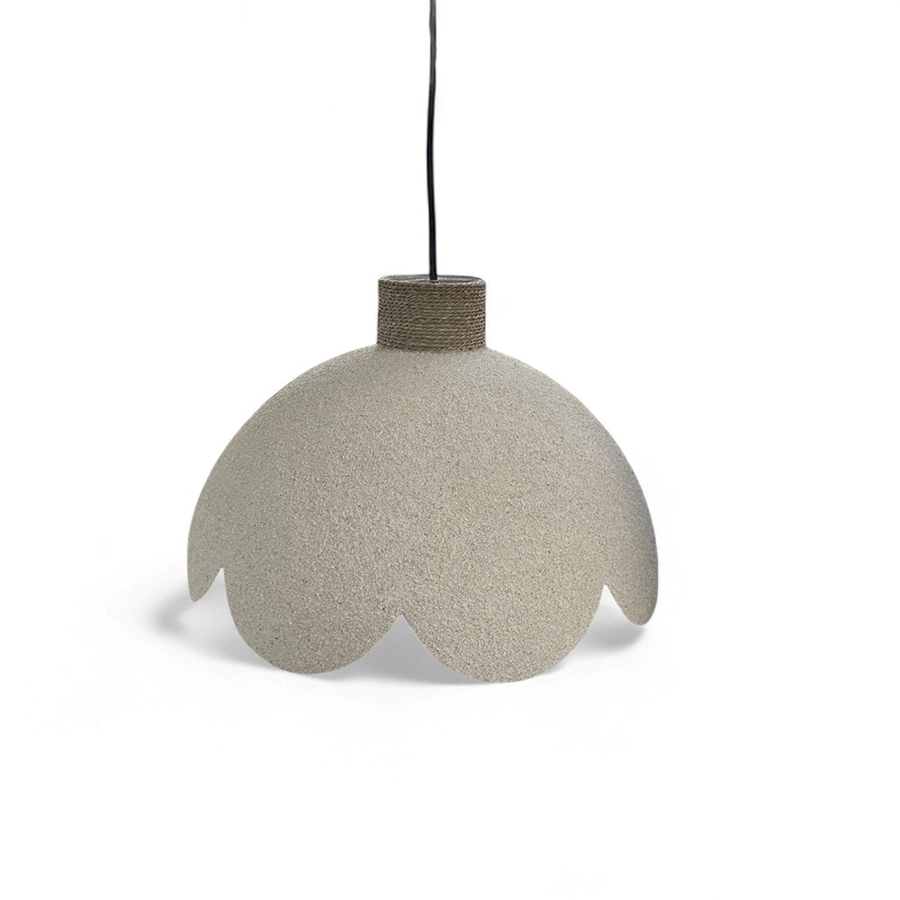 Tula Sand Scalloped Dome Pendant - Medium