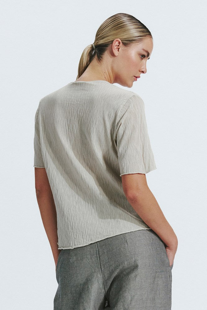 V Neck Kint Tee Rope