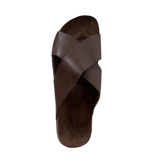Vachette Marron Slide - Chocolate