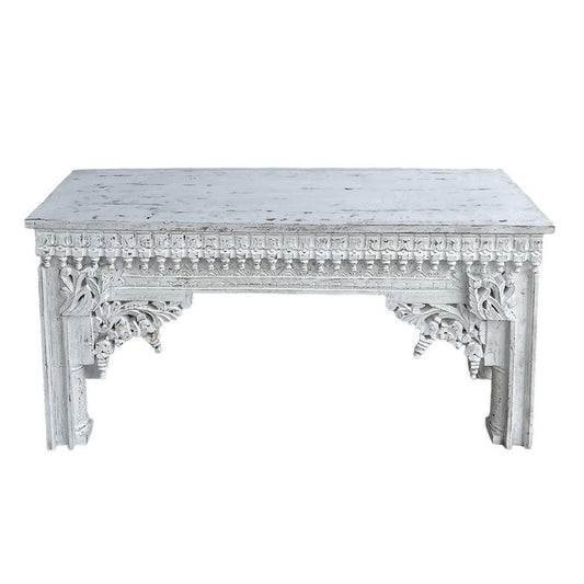 White Distressed Antique Indian Console