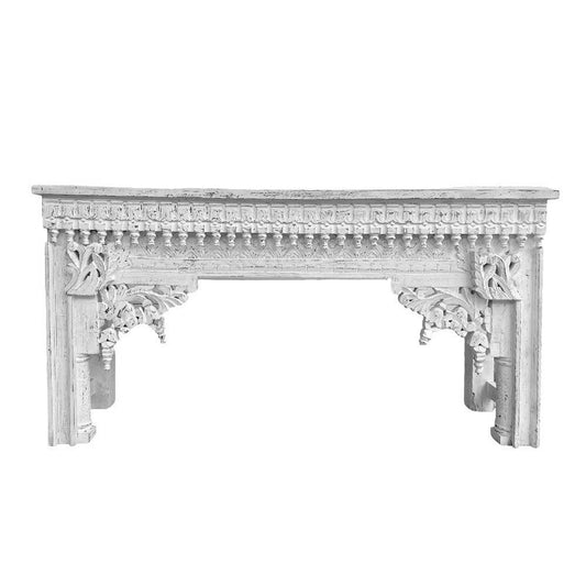 White Distressed Antique Indian Console