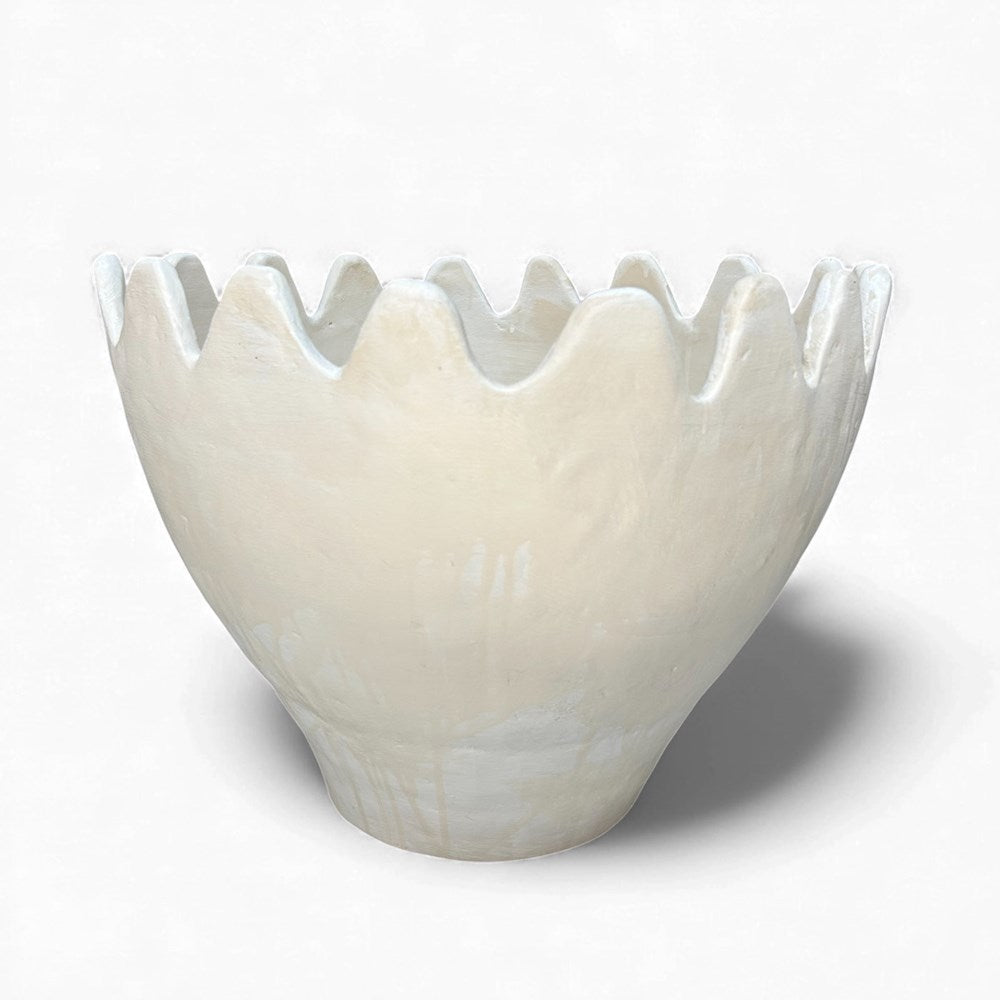 White Scalloped Vase