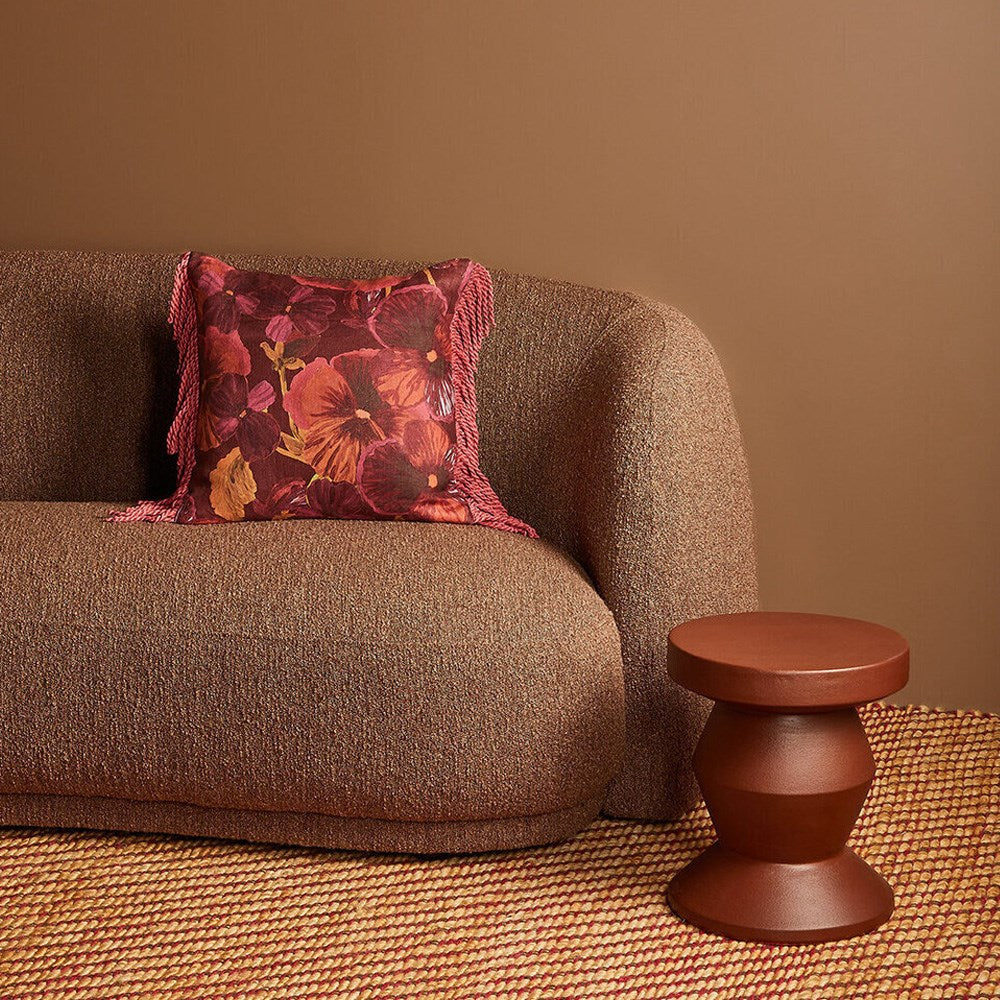 Wild Pansy Dark Cerise Cushion