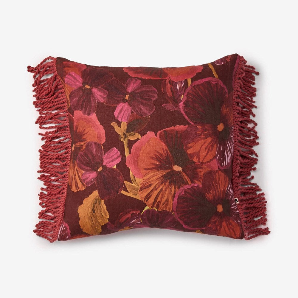 Wild Pansy Dark Cerise Cushion