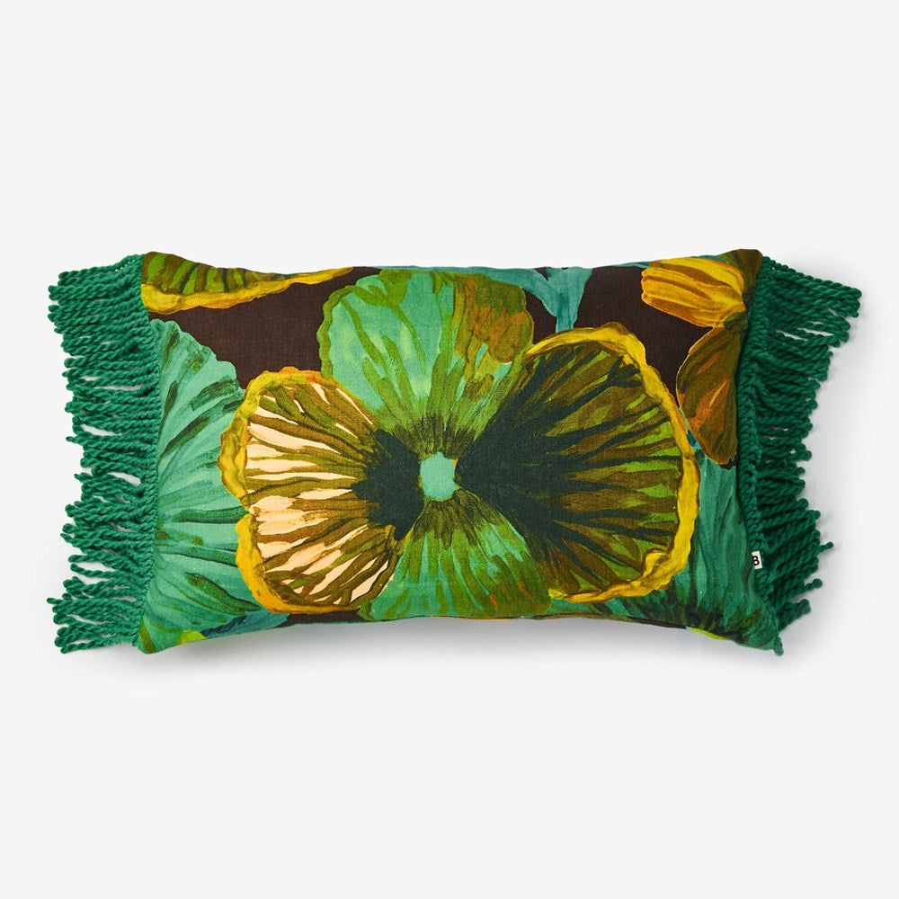 Wild Pansy Emerald Cushion