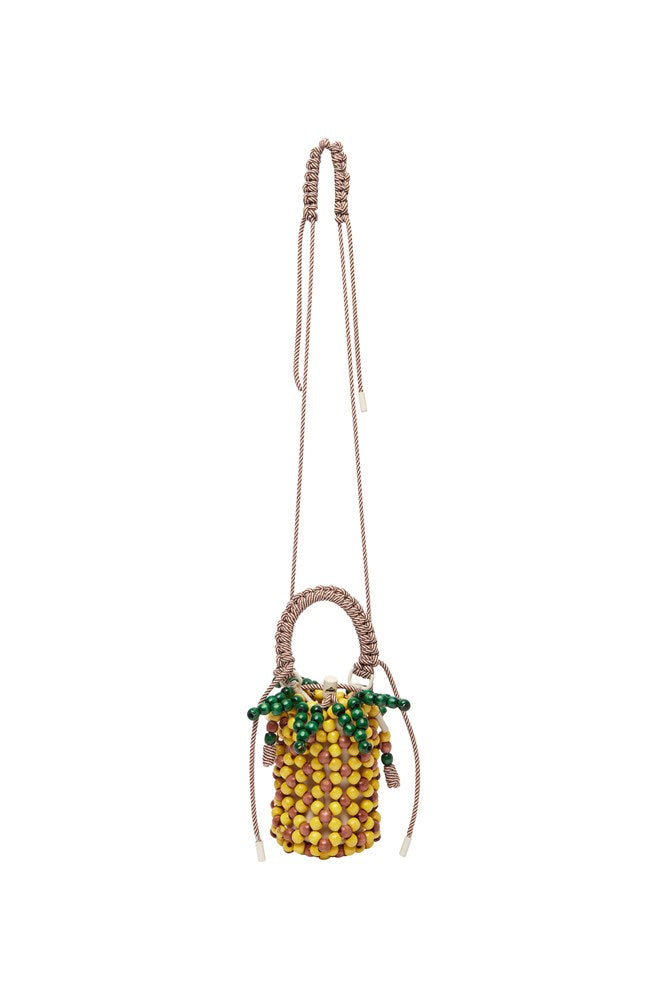 Wood Bead Pineapple Mini Bag