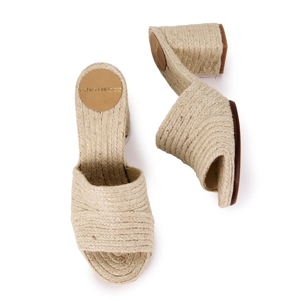 Woven Jute Mule - Natural