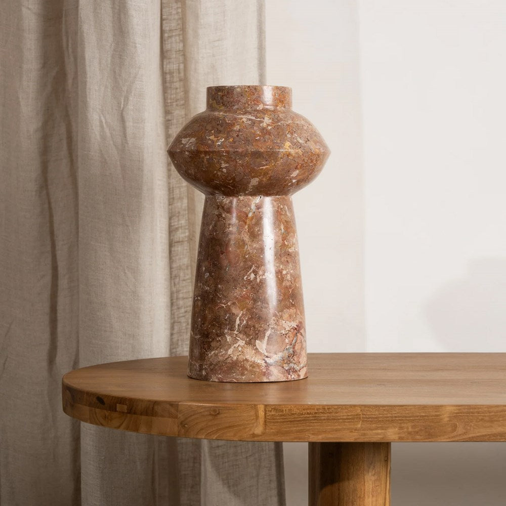 Yara Rosso Marble Sculptural Vase