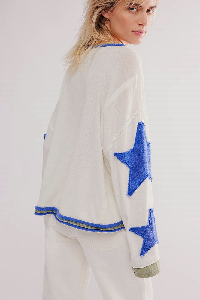 Your A Star Long Sleeve Tee - Snow Combo