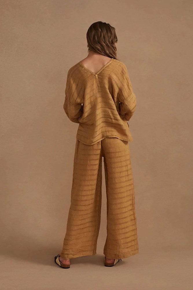 Zali Top - Ochre Stripe