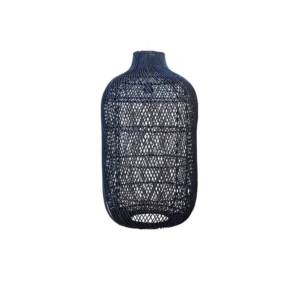 Cuba Rattan Pendant Light Small - Black 65cm