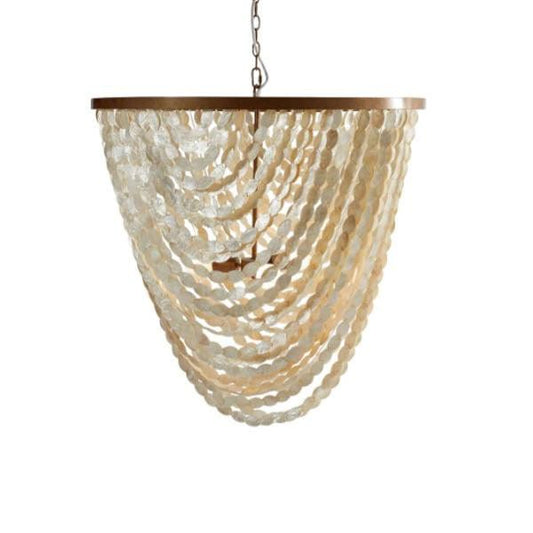 Pearl Shell Oval Chandelier - 80cm-St Barts