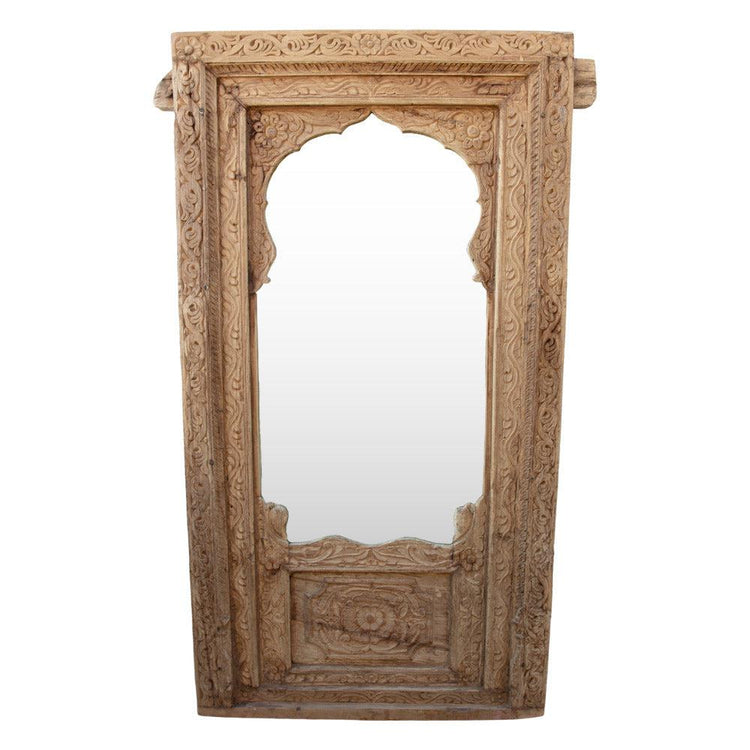 Rustic Indian Carved Arch Mirror