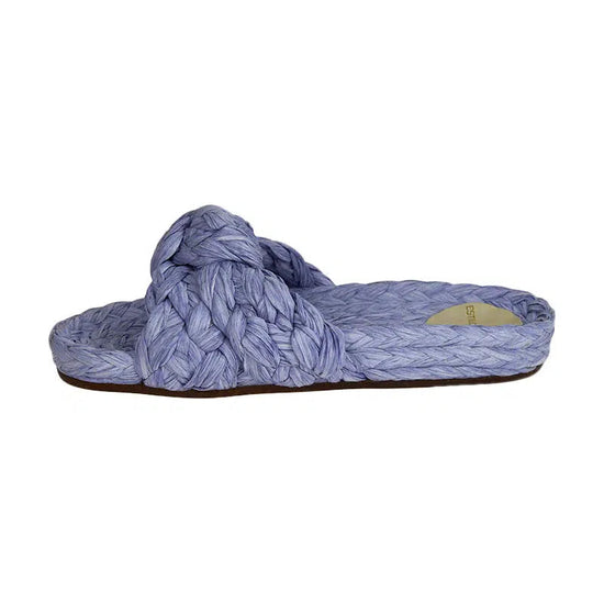 Tango Raffia Slide Shoes - Sky