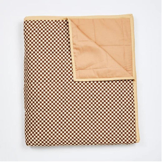 Tiny Checkers Cocoa quilted throw