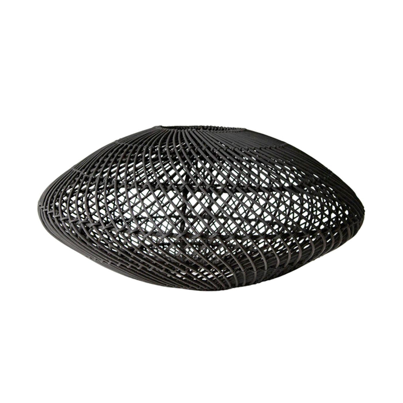 UFO Rattan Pendant Light Large - Black 60cm